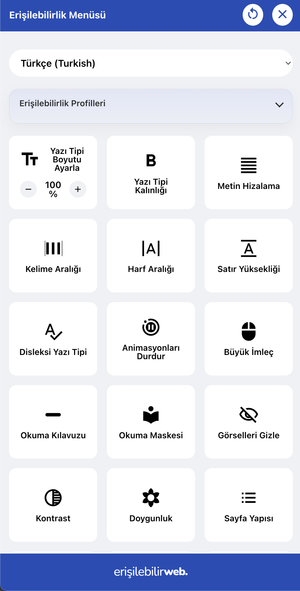Erişilebilirlik Widget Önizleme